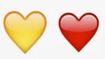 Yellow red hearts