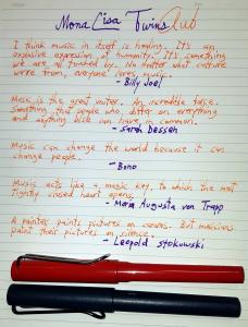 MLT fountain pen writing