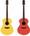 Yellow and red guitars tiny