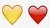 Yellow red hearts small